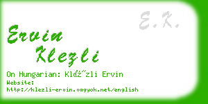 ervin klezli business card